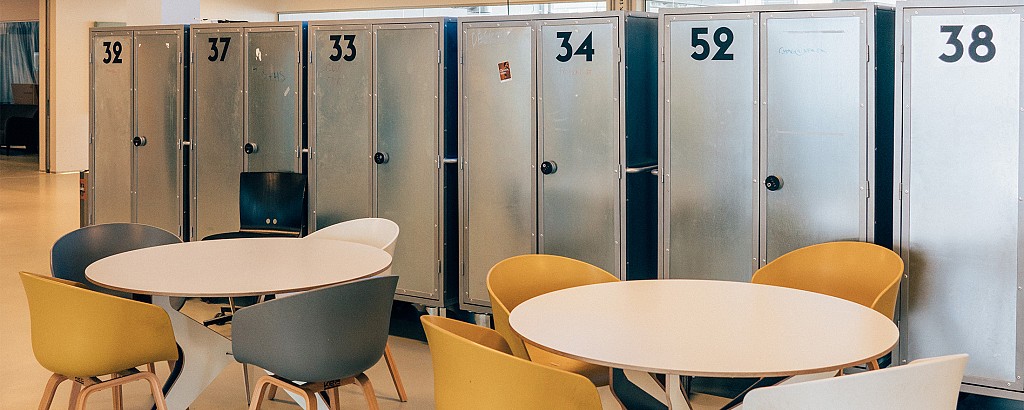 As a student on Prinsesse Charlottes Gade and Guldbergsgade you can get your own locker. Photo: Emil Brandt